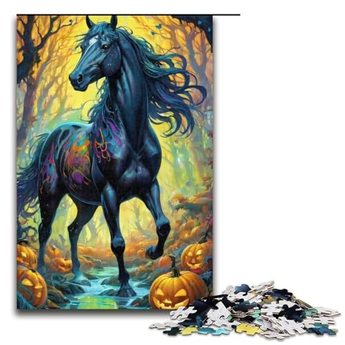 Puzzle für Erwachsene, 1000 Teile, Halloween-Pferd, 11 Muster, hilft beim Zusammenbauen, trainiert das Gehirn, Macht süchtig, fördert die Geduld, 1000 Teile von ouynngjing