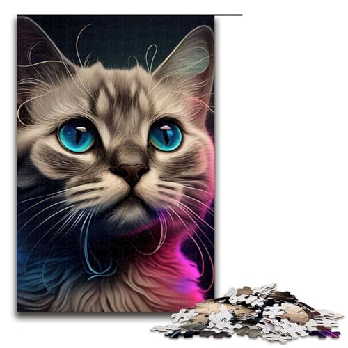 Puzzle für Erwachsene, 1000 Teile, Katze, Pop-Art, Tiergesicht, 25 Puzzles für Erwachsene, Holzpuzzles, Familienspiele, Weihnachtsgeburtstagsgeschenke, 1000 PCS Puzzle für Erwachsene, 1000 Teile, Katze, Pop-Art, Tiergesicht, 25 Puzzles für Erwachsene, Holzpuzzles, Familienspiele, Weihnachtsgeburtstagsgeschenke, 1000 PCS von ouynngjing