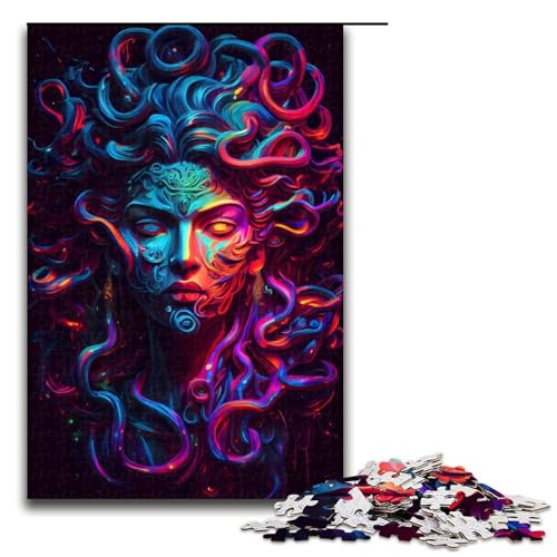 Puzzle für Erwachsene, 1000 Teile, Neon-Medusa-Puzzle, Lernspiele für Zuhause, DIY-Spielzeug, tolles Geschenk für Spiele, 1000 Teile von ouynngjing