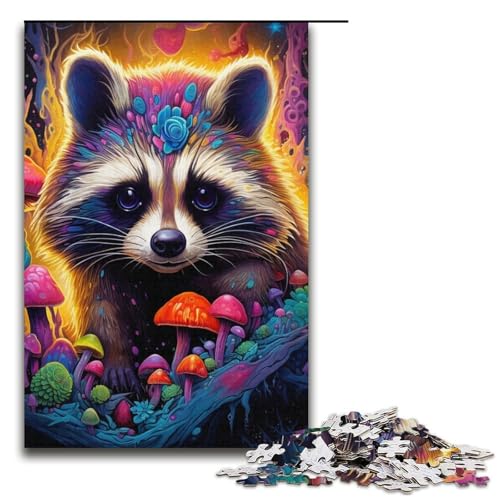 Puzzle für Erwachsene, 1000 Teile, Psychedelischer Tier-Waschbär, Heimdekoration, Puzzle-Spielzeug, Geschenk für die ganze Familie, 300 Teile Puzzle für Erwachsene, 1000 Teile, Psychedelischer Tier-Waschbär, Heimdekoration, Puzzle-Spielzeug, Geschenk für die ganze Familie, 300 Teile von ouynngjing
