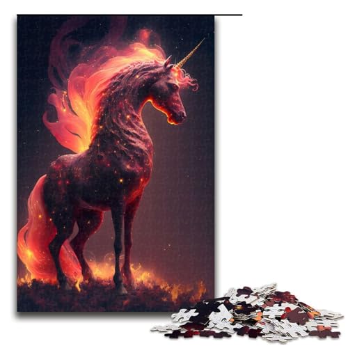 Puzzle für Erwachsene, Blazing Unicorn, 1000-teiliges Holzpuzzle für Kinder ab 12 Jahren, Lernspielzeug, 1000 Teile Puzzle für Erwachsene, Blazing Unicorn, 1000-teiliges Holzpuzzle für Kinder ab 12 Jahren, Lernspielzeug, 1000 Teile von ouynngjing