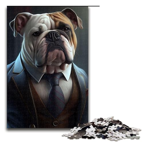 Puzzle für Erwachsene, Bulldoggenanzug, Tier, 1000 Teile, Holzpuzzle für Kinder ab 12 Jahren, Heimdekoration, 1000 Teile Puzzle für Erwachsene, Bulldoggenanzug, Tier, 1000 Teile, Holzpuzzle für Kinder ab 12 Jahren, Heimdekoration, 1000 Teile von ouynngjing