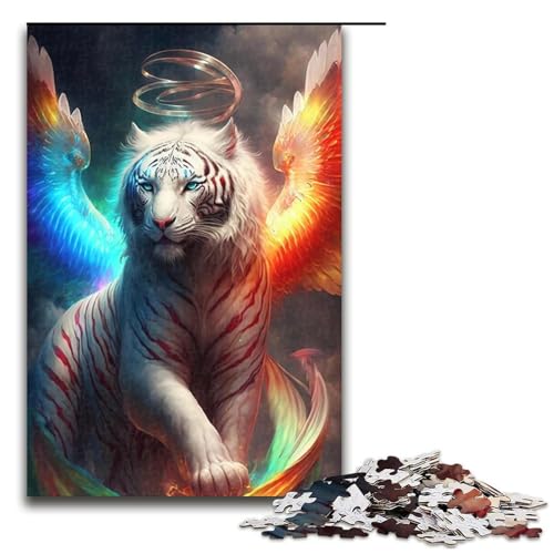 Puzzle für Erwachsene, Fantasy-Tiger, 1000-teiliges Holzpuzzle für Kinder ab 12 Jahren, Lernspielzeug, 1000 Teile von ouynngjing