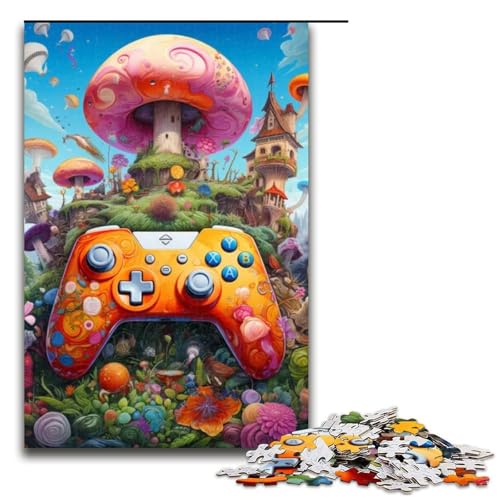 Puzzle für Erwachsene, Gamepad-Pilz, 1000-teiliges Holzpuzzle für Kinder ab 12 Jahren, Lernspielzeug, 1000 Teile von ouynngjing