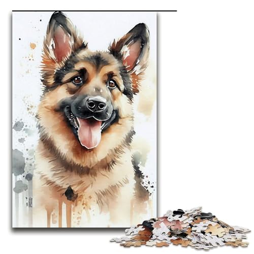 Puzzle für Erwachsene, Husky-Aquarell, 1000 Teile, Holzpuzzle für Kinder ab 12 Jahren, Lernspielzeug, 1000 Teile von ouynngjing