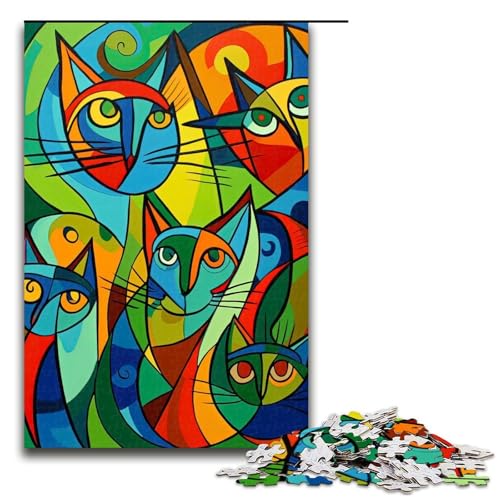 Puzzle für Erwachsene, Katzen-Abstraktionen, 1000 Teile, Holzpuzzle für Kinder ab 12 Jahren, Lernspielzeug, 1000 Teile Puzzle für Erwachsene, Katzen-Abstraktionen, 1000 Teile, Holzpuzzle für Kinder ab 12 Jahren, Lernspielzeug, 1000 Teile von ouynngjing