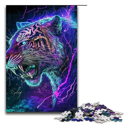 Puzzle für Erwachsene, Lightning Tiger, 1000-teiliges Holzpuzzle für Kinder ab 12 Jahren, Lernspielzeug, 1000 Teile von ouynngjing