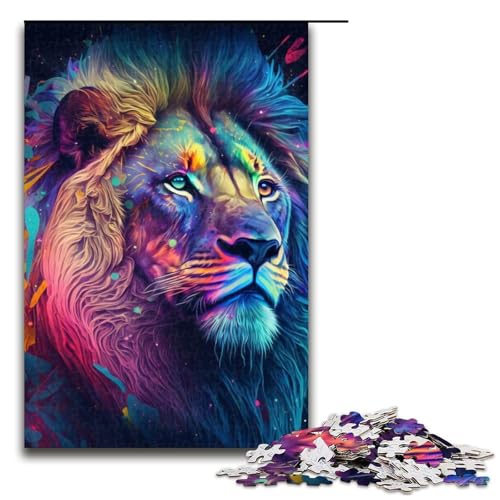Puzzle für Erwachsene, Malen, Löwe, 1000 Teile, Holzpuzzle für Kinder ab 12 Jahren, anspruchsvolles Spiel, 1000 Teile Puzzle für Erwachsene, Malen, Löwe, 1000 Teile, Holzpuzzle für Kinder ab 12 Jahren, anspruchsvolles Spiel, 1000 Teile von ouynngjing