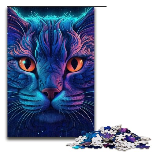 Puzzle für Erwachsene, Mysterious Cat32, 1000-teiliges Holzpuzzle für Kinder ab 12 Jahren, Lernspielzeug, 1000 Teile von ouynngjing