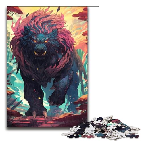 Puzzle für Erwachsene, Schwarzer Löwe, Monster-Puzzle, 1000 Teile, Holzpuzzle für Kinder ab 12 Jahren, anspruchsvolles Spiel, 1000 Teile Puzzle für Erwachsene, Schwarzer Löwe, Monster-Puzzle, 1000 Teile, Holzpuzzle für Kinder ab 12 Jahren, anspruchsvolles Spiel, 1000 Teile von ouynngjing