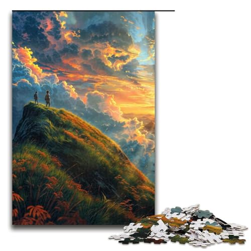 Puzzle für Erwachsene, Sonnenuntergang über den Bergen, 1000 Teile, Holzpuzzle für Erwachsene und Kinder ab 12 Jahren, 1000 Teile von ouynngjing