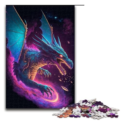 Puzzle für Erwachsene, Weltraumdrache, 1000 Teile, Holzpuzzle für Erwachsene und Kinder ab 12 Jahren, Lernspielzeug, 1000 Teile von ouynngjing