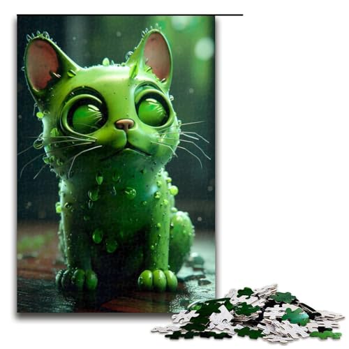 Puzzle für Erwachsene, grüne Viruskatze, 1000-teiliges Holzpuzzle für Kinder ab 12 Jahren, Lernspielzeug, 1000 Teile Puzzle für Erwachsene, grüne Viruskatze, 1000-teiliges Holzpuzzle für Kinder ab 12 Jahren, Lernspielzeug, 1000 Teile von ouynngjing