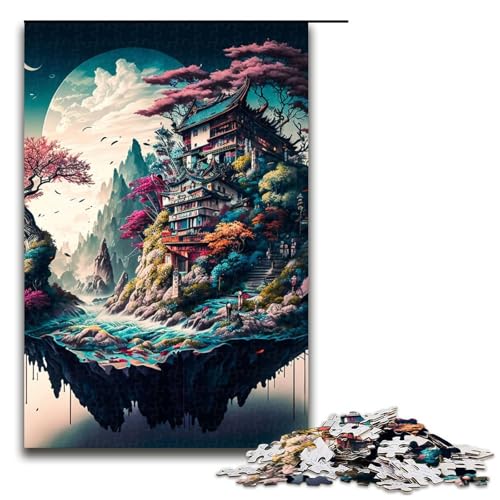 Puzzle für Erwachsene, japanische Landschaft, 1000 Teile, Holzpuzzle für Kinder ab 12 Jahren, Lernspielzeug, 1000 Teile von ouynngjing