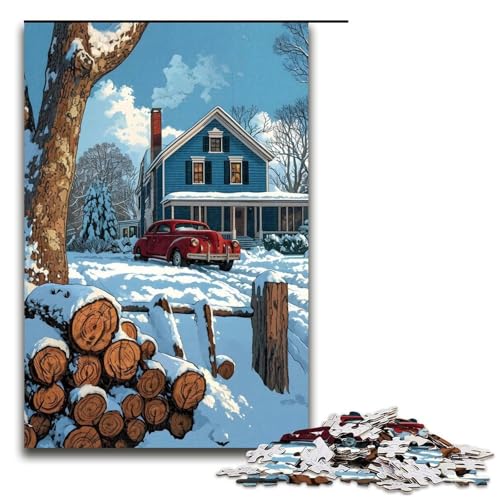 Puzzle für Erwachsene, verschneite Landschaft, 1000 Teile, Holzpuzzle für Kinder ab 12 Jahren, Lernspielzeug, 1000 Teile von ouynngjing