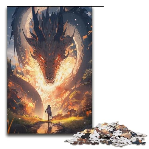 Puzzle für Erwachsene „Die Auserwählten der Drachen“ 1000 teiliges Holzpuzzle für Kinder ab 12 Jahren Lernspielzeug 1000 Teile (38 x 26 cm) von ouynngjing