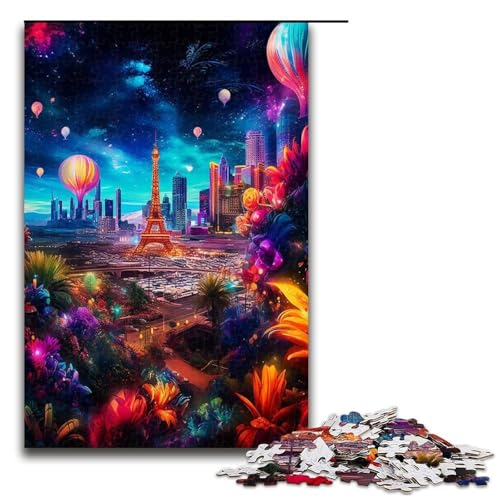 Puzzle für Erwachsene „Folge den Neonlichtern“ 1000 teiliges Holzpuzzle für Kinder ab 12 Jahren Lernspielzeug 1000 Teile (75 x 50 cm) von ouynngjing