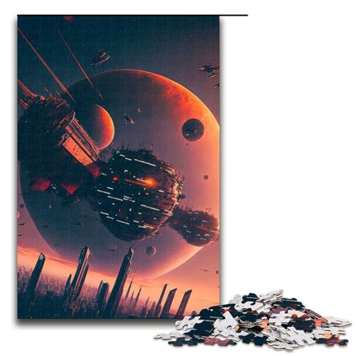 Puzzle für Erwachsene „Future City on Alien World“, 1000-teiliges Holzpuzzle für Kinder ab 12 Jahren, Lernspielzeug, 1000 Teile Puzzle für Erwachsene „Future City on Alien World“, 1000-teiliges Holzpuzzle für Kinder ab 12 Jahren, Lernspielzeug, 1000 Teile von ouynngjing