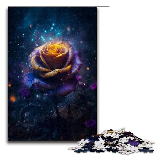 Puzzle für Erwachsene „Galaxy Rose“ 1000 Teile Holzpuzzle für Erwachsene und Kinder ab 12 Jahren Lernspielzeug 1000 Teile (75 x 50 cm) von ouynngjing