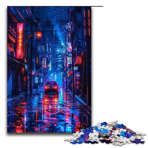 Puzzle für Erwachsene „Neon Nights“ 1000 Teile Holzpuzzle für Kinder ab 12 Jahren Heimdekoration 1000 Teile (75 x 50 cm) von ouynngjing