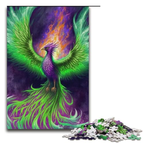 Puzzle für Erwachsene „Phönix im Universum“ 1000teiliges Holzpuzzle für Kinder ab 12 Jahren Lernspielzeug 1000 Teile (38 x 26 cm) von ouynngjing