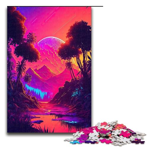 Puzzle für Erwachsene „Sunset Retreat“ 1000 Teile Holzpuzzle für Erwachsene und Kinder ab 12 Jahren 1000 Teile (75 x 50 cm) von ouynngjing
