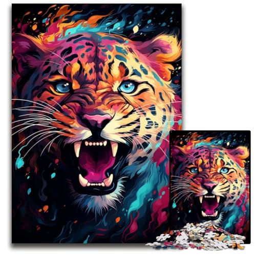 Puzzle für Erwachsene 1000 „Leopard im Dschungel Unmögliches Puzzle für Erwachsene Anspruchsvolles Denkspiel für Teenager Familienspaß Interaktives Spiel 1000 Teile (38 x 26 cm) von ouynngjing