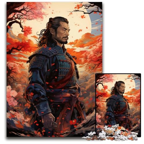 Puzzle für Erwachsene 1000 Teile „Die farbenfrohe Psychedelia des Sonnenuntergangs“ Samurai-Puzzle perfekt als Halloween- Weihnachts- und Geburtstagsgeschenk 1000 Teile (38x26cm) von ouynngjing
