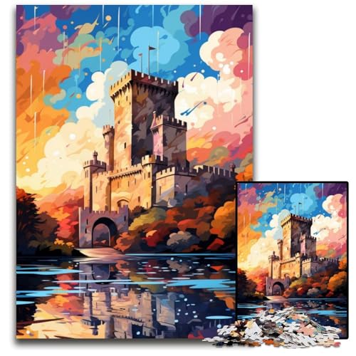 Puzzle für Erwachsene 1000 Teile „Die farbenfrohe Psychedelia von Bunratty Castle Halloween Weihnachten Geburtstage 1000 Teile (38x26cm) von ouynngjing