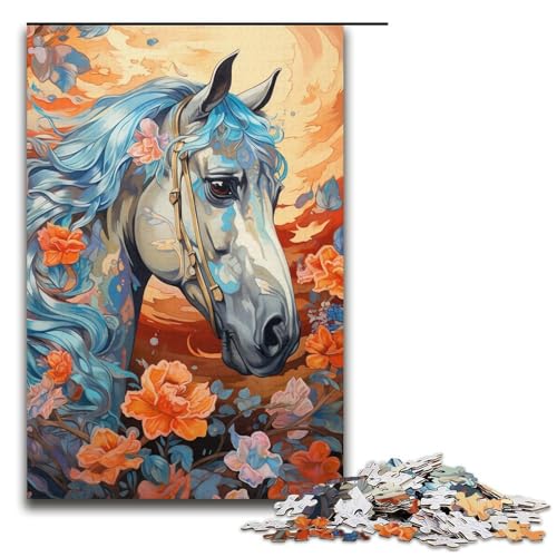 Puzzle für Erwachsene 1000 Teile „EIN Pferd rennt im Himmel Lernspiele für Zuhause DIYSpielzeug tolles Geschenk für Spiele 1000 Teile (38 x 26 cm) von ouynngjing