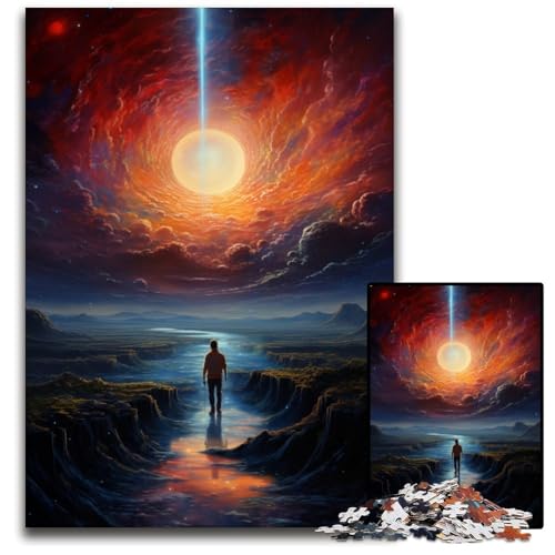 Puzzle für Erwachsene 1000 Teile „Looking at The World Alone Puzzles für Erwachsene zur Heimdekoration ideales Weihnachts und Neujahrsgeschenk für Teenager 1000 PCS (75 x 50 cm) von ouynngjing