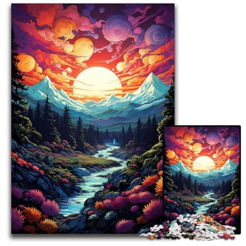 Puzzle für Erwachsene 1000 Teile „The Psychedelic Valley is Vast Halloween Weihnachten Geburtstage 1000 Teile (38x26cm) von ouynngjing