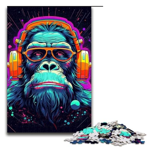 Puzzle für Erwachsene 1000 Teile AFFE DJ Musik Heimdekoration Puzzle Spielzeug Deal als Geschenk für die ganze Familie 1000 PCS von ouynngjing