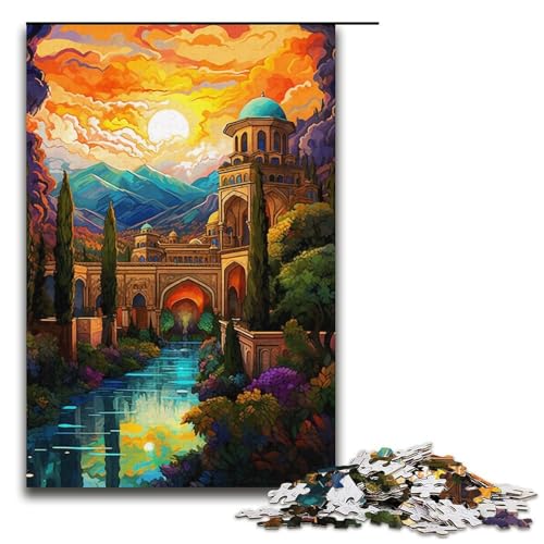 Puzzle für Erwachsene 1000 Teile Alhambra_Palast Familie Holzpuzzle Lernspiel Herausforderungsspielzeug 1000 PCS (38x26cm) von ouynngjing