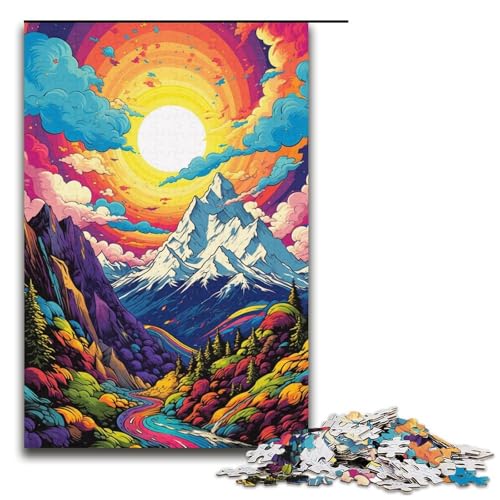 Puzzle für Erwachsene 1000 Teile Alpen_buntes Holzpuzzle für Kinder Lernspiel 1000 PCS (38x26cm) von ouynngjing