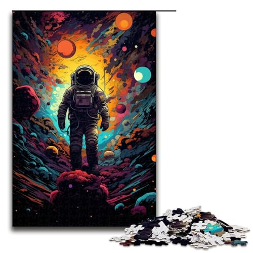 Puzzle für Erwachsene 1000 Teile Astronaut im FarbraumPuzzle Holzpuzzle Lernspiel Herausforderungsspielzeug 1000 Teile (75 x 50 cm) von ouynngjing