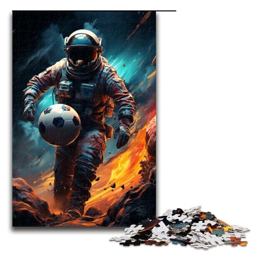 Puzzle für Erwachsene 1000 Teile Astronaut spielt Fußball Puzzle Spiele Spielzeug Geschenk geeignet für die Schreibtischdekoration 1000 Teile (75 x 50 cm) von ouynngjing