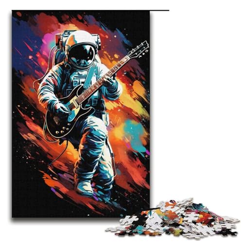 Puzzle für Erwachsene 1000 Teile Astronaut spielt Gitarre Geburtstagsgeschenk Geschenke für Teenager ab 14 Jahren 1000 Teile (38 x 26 cm) von ouynngjing