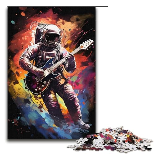 Puzzle für Erwachsene 1000 Teile Astronaut spielt Gitarre Heimdekoration Puzzle-Spielzeug Geschenk für die ganze Familie 1000 Teile (38 x 26 cm) von ouynngjing