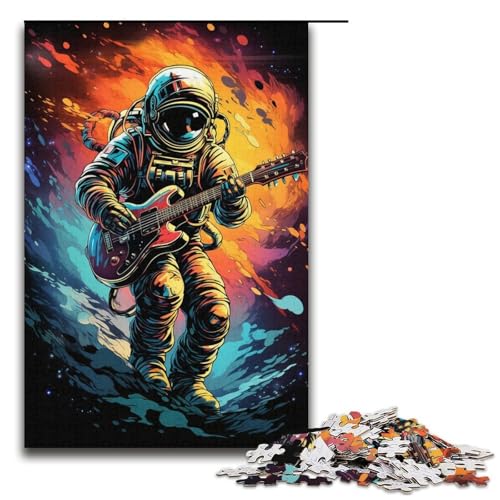 Puzzle für Erwachsene 1000 Teile Astronaut spielt Gitarre Heimdekoration Puzzle-Spielzeug Geschenk für die ganze Familie 1000 Teile (38 x 26 cm) von ouynngjing
