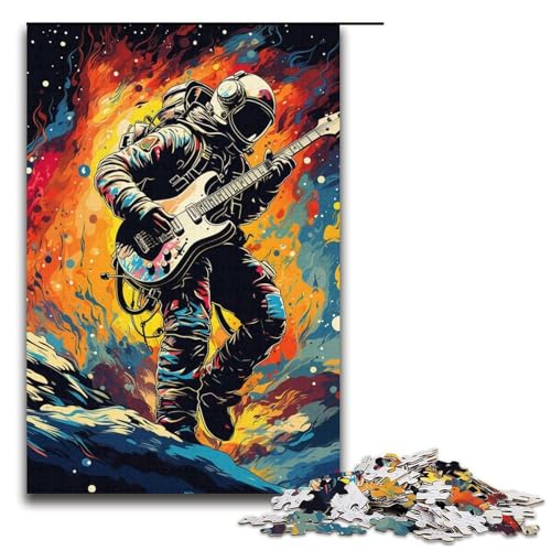 Puzzle für Erwachsene 1000 Teile Astronaut spielt Gitarre Puzzle Lernspiele für Zuhause DIYSpielzeug tolles Geschenk für Spiele 1000 Teile (38 x 26 cm) von ouynngjing