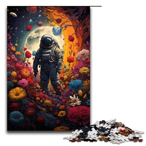 Puzzle für Erwachsene 1000 Teile Astronaut unter Blumen Puzzle Lernspiele für Zuhause DIYSpielzeug tolles Geschenk für Spiele 1000 Teile (75 x 50 cm) von ouynngjing