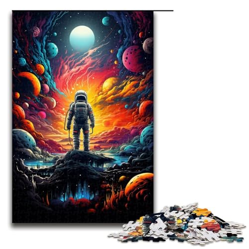 Puzzle für Erwachsene 1000 Teile AstronautenReisen im Weltraum Holzpuzzle Lernspiel Herausforderungsspielzeug 1000 Teile (75 x 50 cm) von ouynngjing