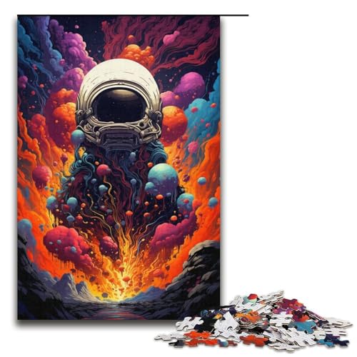 Puzzle für Erwachsene 1000 Teile Astronautenreise im Weltraum Holzpuzzle für Kinder Lernspiel 1000 Teile (38 x 26 cm) von ouynngjing