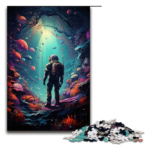 Puzzle für Erwachsene 1000 Teile Astronautenreise im Weltraum Holzpuzzle für Kinder Lernspiel 1000 Teile (75 x 50 cm) von ouynngjing