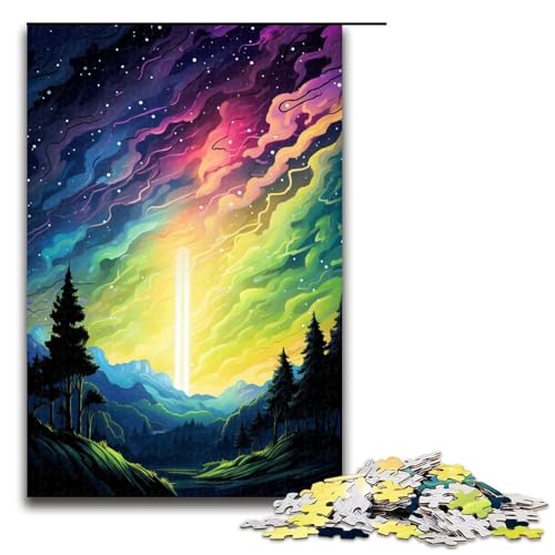 Puzzle für Erwachsene 1000 Teile Aurora Borealis Holzpuzzle für Kinder Lernspiel 1000 PCS (75x50cm) von ouynngjing