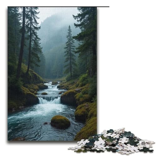 Puzzle für Erwachsene 1000 Teile Bachwasser-Puzzle Holzpuzzle Lernspiel Herausforderungsspielzeug 1000 Teile (38 x 26 cm) von ouynngjing