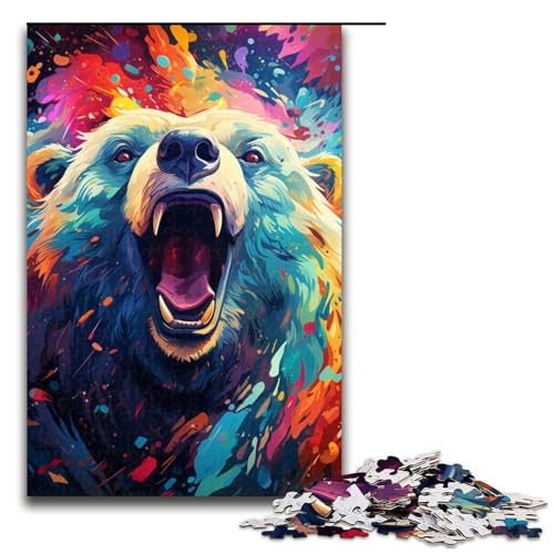 Puzzle für Erwachsene 1000 Teile BärenPuzzle farbenfrohes psychedelisches Puzzle Geburtstagsgeschenk Geschenke für Teenager ab 14 Jahren 1000 Teile (75 x 50 cm) von ouynngjing
