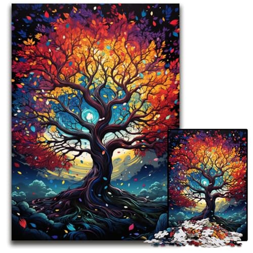 Puzzle für Erwachsene 1000 Teile Baum der Weisheit Bunte Puzzles perfekt für Halloween Weihnachten Geburtstagsgeschenk 1000 Teile (38x26cm) von ouynngjing