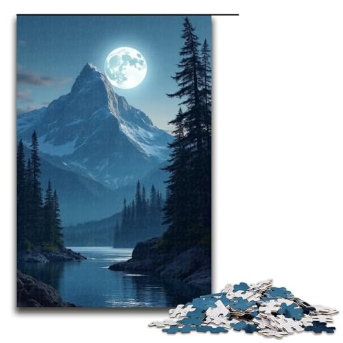 Puzzle für Erwachsene 1000 Teile Berg-Mond-Haken-Puzzle für Erwachsene Holzpuzzles Familienspiele Weihnachts- und Geburtstagsgeschenke 1000 Teile (75 x 50 cm) von ouynngjing